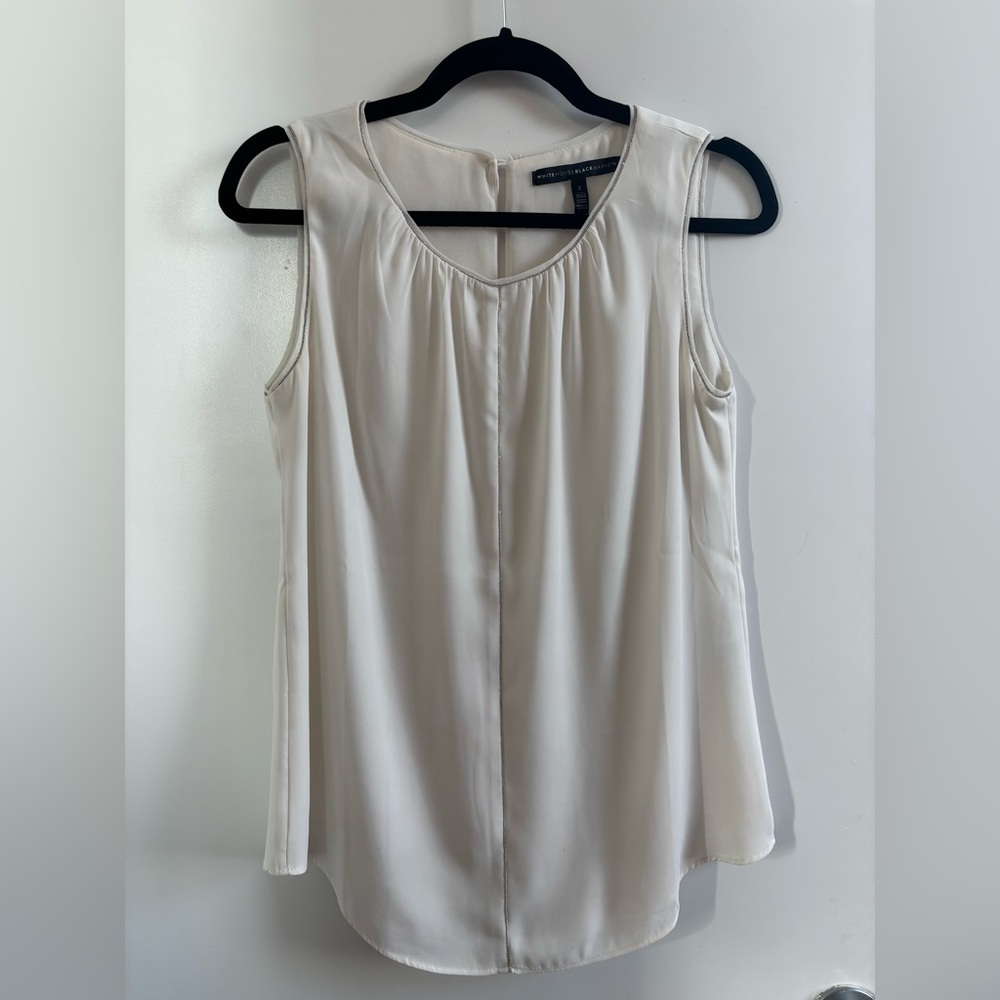White House Black Market White Sleeveless Blouse